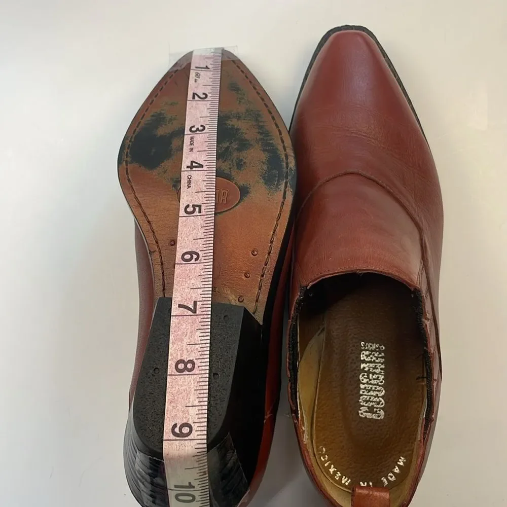 Cougar Brown Leather Pointed Toe Ankle Boots Women’s Sz 8.5 - Picture 9 of 11